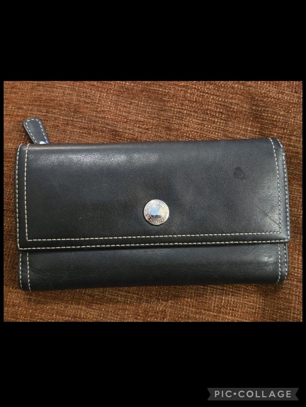 Coach Vintage Chelsea EST.1941 Tri-fold Black and Light Pink Wallet